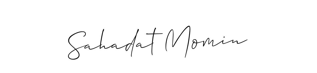 Use a signature maker to create a handwritten signature online. With this signature software, you can design (Allison_Script) your own signature for name Sahadat Momin. Sahadat Momin signature style 2 images and pictures png