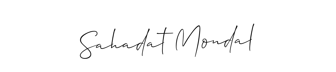 Allison_Script is a professional signature style that is perfect for those who want to add a touch of class to their signature. It is also a great choice for those who want to make their signature more unique. Get Sahadat Mondal name to fancy signature for free. Sahadat Mondal signature style 2 images and pictures png