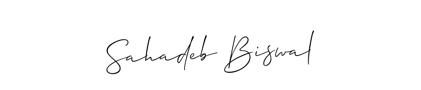 Design your own signature with our free online signature maker. With this signature software, you can create a handwritten (Allison_Script) signature for name Sahadeb Biswal. Sahadeb Biswal signature style 2 images and pictures png