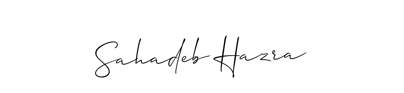 Also we have Sahadeb Hazra name is the best signature style. Create professional handwritten signature collection using Allison_Script autograph style. Sahadeb Hazra signature style 2 images and pictures png