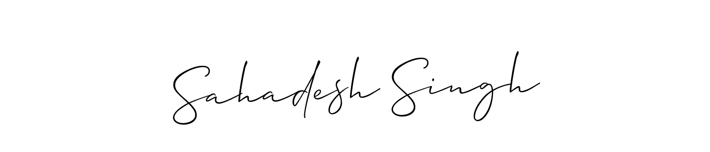 if you are searching for the best signature style for your name Sahadesh Singh. so please give up your signature search. here we have designed multiple signature styles  using Allison_Script. Sahadesh Singh signature style 2 images and pictures png