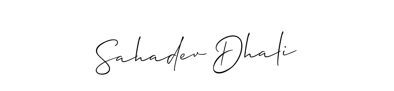 This is the best signature style for the Sahadev Dhali name. Also you like these signature font (Allison_Script). Mix name signature. Sahadev Dhali signature style 2 images and pictures png