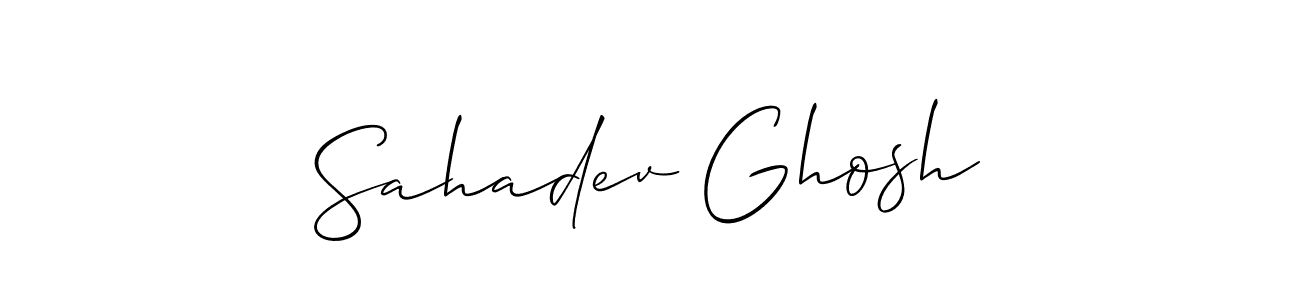Also we have Sahadev Ghosh name is the best signature style. Create professional handwritten signature collection using Allison_Script autograph style. Sahadev Ghosh signature style 2 images and pictures png