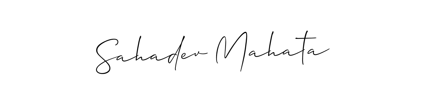 Use a signature maker to create a handwritten signature online. With this signature software, you can design (Allison_Script) your own signature for name Sahadev Mahata. Sahadev Mahata signature style 2 images and pictures png