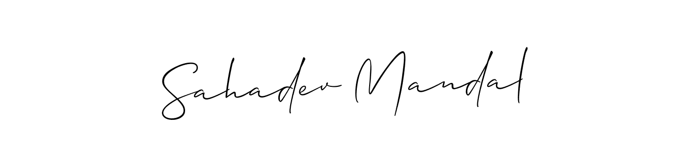 Use a signature maker to create a handwritten signature online. With this signature software, you can design (Allison_Script) your own signature for name Sahadev Mandal. Sahadev Mandal signature style 2 images and pictures png