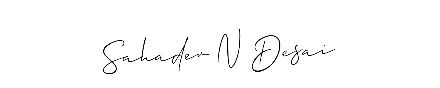 Also we have Sahadev N Desai name is the best signature style. Create professional handwritten signature collection using Allison_Script autograph style. Sahadev N Desai signature style 2 images and pictures png