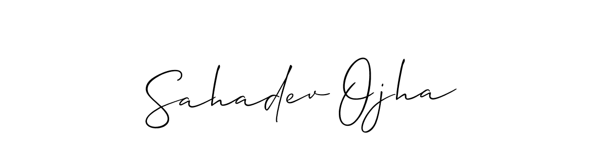 The best way (Allison_Script) to make a short signature is to pick only two or three words in your name. The name Sahadev Ojha include a total of six letters. For converting this name. Sahadev Ojha signature style 2 images and pictures png