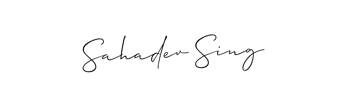 Use a signature maker to create a handwritten signature online. With this signature software, you can design (Allison_Script) your own signature for name Sahadev Sing. Sahadev Sing signature style 2 images and pictures png
