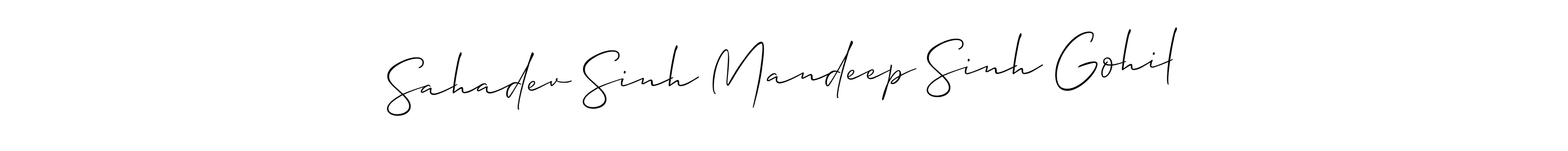 Sahadev Sinh Mandeep Sinh Gohil stylish signature style. Best Handwritten Sign (Allison_Script) for my name. Handwritten Signature Collection Ideas for my name Sahadev Sinh Mandeep Sinh Gohil. Sahadev Sinh Mandeep Sinh Gohil signature style 2 images and pictures png