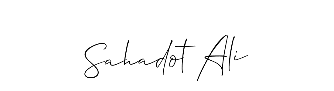 Make a beautiful signature design for name Sahadot Ali. With this signature (Allison_Script) style, you can create a handwritten signature for free. Sahadot Ali signature style 2 images and pictures png