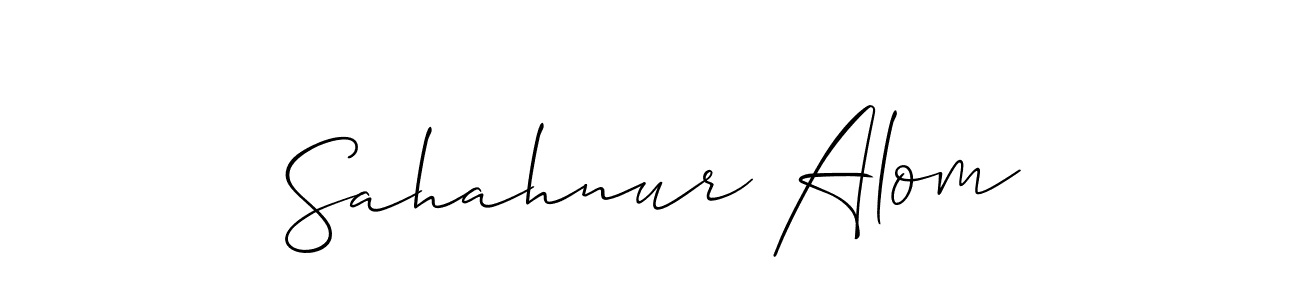 Sahahnur Alom stylish signature style. Best Handwritten Sign (Allison_Script) for my name. Handwritten Signature Collection Ideas for my name Sahahnur Alom. Sahahnur Alom signature style 2 images and pictures png