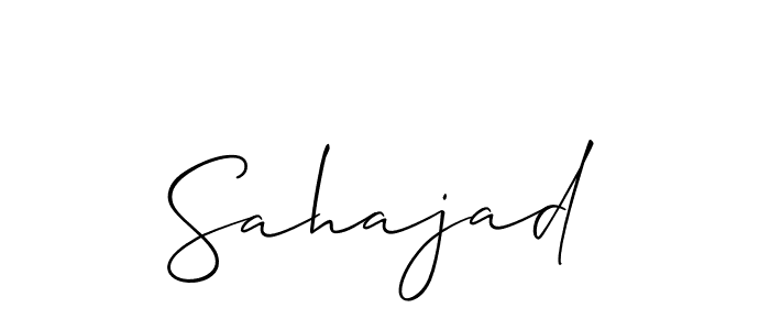 Use a signature maker to create a handwritten signature online. With this signature software, you can design (Allison_Script) your own signature for name Sahajad. Sahajad signature style 2 images and pictures png