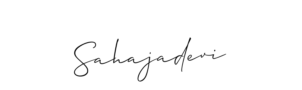 Create a beautiful signature design for name Sahajadevi. With this signature (Allison_Script) fonts, you can make a handwritten signature for free. Sahajadevi signature style 2 images and pictures png