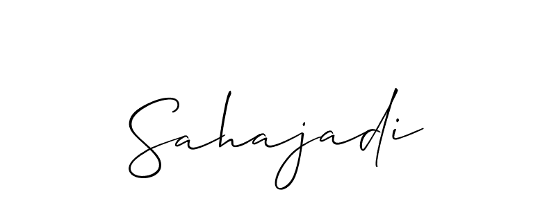 Create a beautiful signature design for name Sahajadi. With this signature (Allison_Script) fonts, you can make a handwritten signature for free. Sahajadi signature style 2 images and pictures png