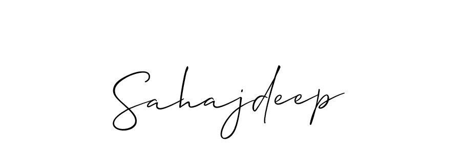 How to make Sahajdeep name signature. Use Allison_Script style for creating short signs online. This is the latest handwritten sign. Sahajdeep signature style 2 images and pictures png