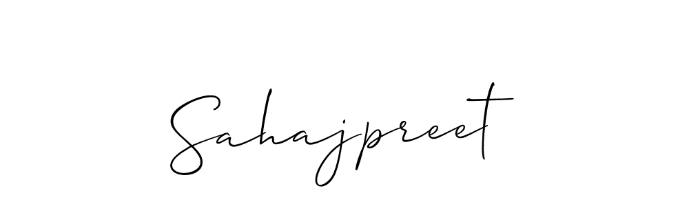 Make a beautiful signature design for name Sahajpreet. With this signature (Allison_Script) style, you can create a handwritten signature for free. Sahajpreet signature style 2 images and pictures png