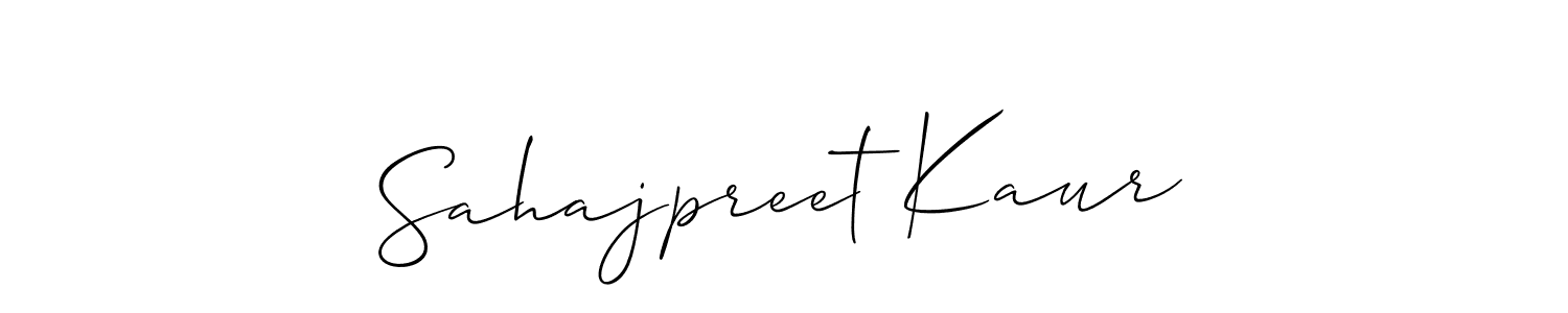 The best way (Allison_Script) to make a short signature is to pick only two or three words in your name. The name Sahajpreet Kaur include a total of six letters. For converting this name. Sahajpreet Kaur signature style 2 images and pictures png