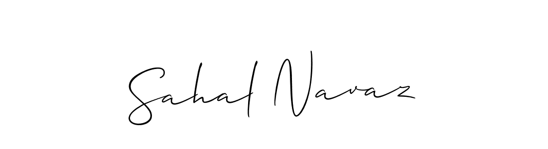 Create a beautiful signature design for name Sahal Navaz. With this signature (Allison_Script) fonts, you can make a handwritten signature for free. Sahal Navaz signature style 2 images and pictures png