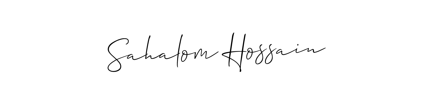 Use a signature maker to create a handwritten signature online. With this signature software, you can design (Allison_Script) your own signature for name Sahalom Hossain. Sahalom Hossain signature style 2 images and pictures png