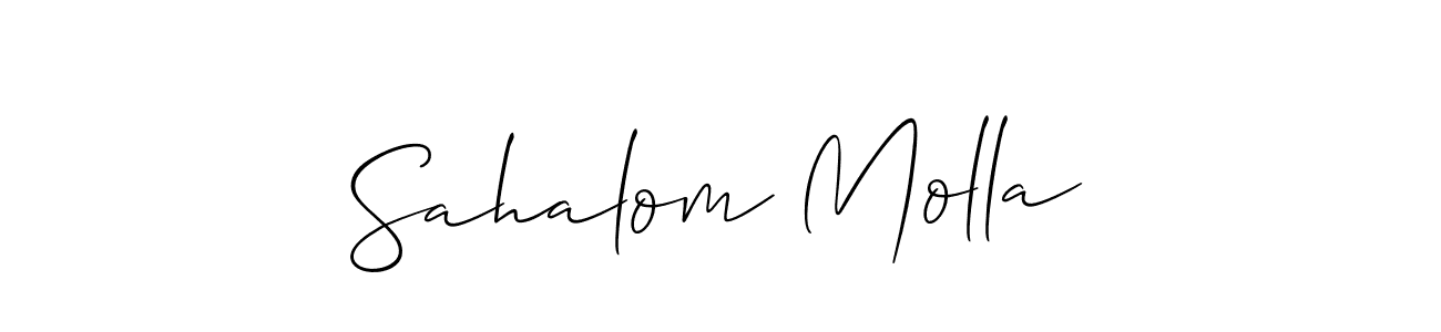 Create a beautiful signature design for name Sahalom Molla. With this signature (Allison_Script) fonts, you can make a handwritten signature for free. Sahalom Molla signature style 2 images and pictures png