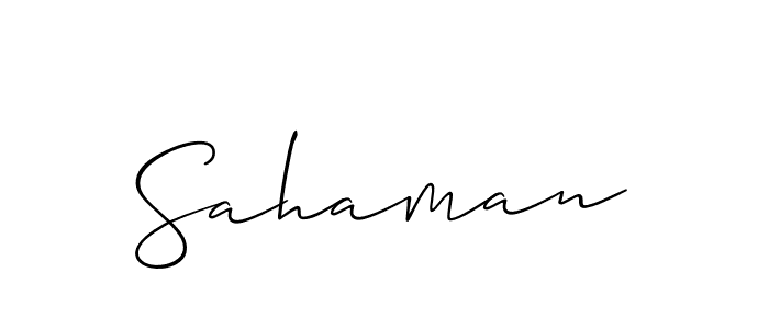 How to make Sahaman name signature. Use Allison_Script style for creating short signs online. This is the latest handwritten sign. Sahaman signature style 2 images and pictures png