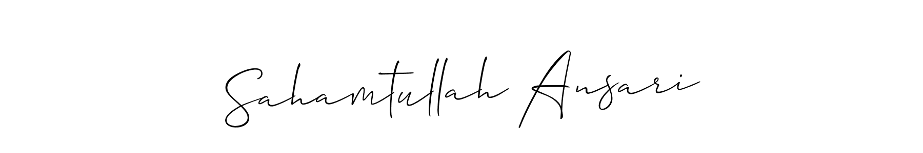 Similarly Allison_Script is the best handwritten signature design. Signature creator online .You can use it as an online autograph creator for name Sahamtullah Ansari. Sahamtullah Ansari signature style 2 images and pictures png