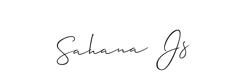 The best way (Allison_Script) to make a short signature is to pick only two or three words in your name. The name Sahana  Js include a total of six letters. For converting this name. Sahana  Js signature style 2 images and pictures png