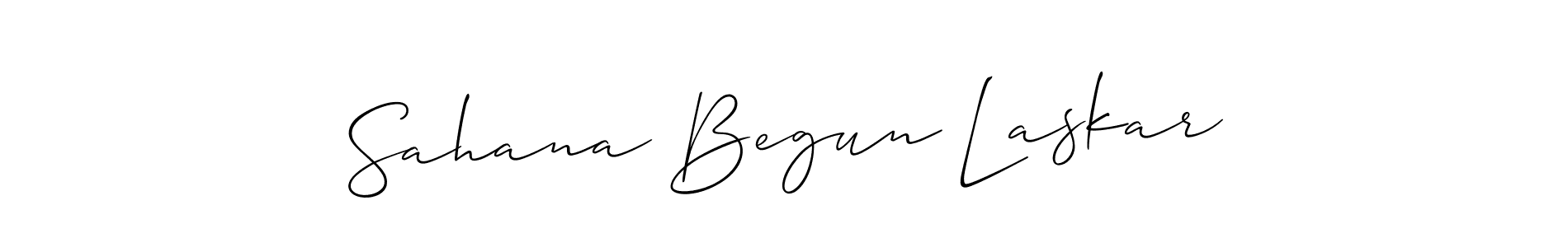 You should practise on your own different ways (Allison_Script) to write your name (Sahana Begun Laskar) in signature. don't let someone else do it for you. Sahana Begun Laskar signature style 2 images and pictures png