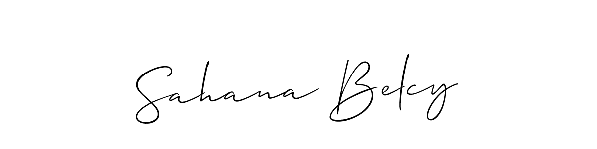 You should practise on your own different ways (Allison_Script) to write your name (Sahana Belcy) in signature. don't let someone else do it for you. Sahana Belcy signature style 2 images and pictures png