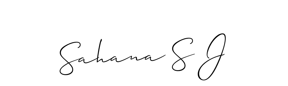 Allison_Script is a professional signature style that is perfect for those who want to add a touch of class to their signature. It is also a great choice for those who want to make their signature more unique. Get Sahana S J name to fancy signature for free. Sahana S J signature style 2 images and pictures png