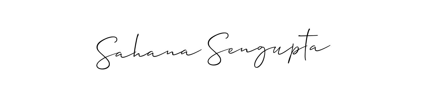 How to make Sahana Sengupta name signature. Use Allison_Script style for creating short signs online. This is the latest handwritten sign. Sahana Sengupta signature style 2 images and pictures png