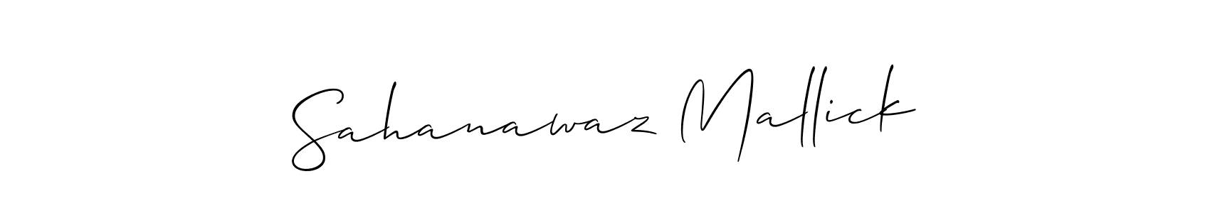 You should practise on your own different ways (Allison_Script) to write your name (Sahanawaz Mallick) in signature. don't let someone else do it for you. Sahanawaz Mallick signature style 2 images and pictures png