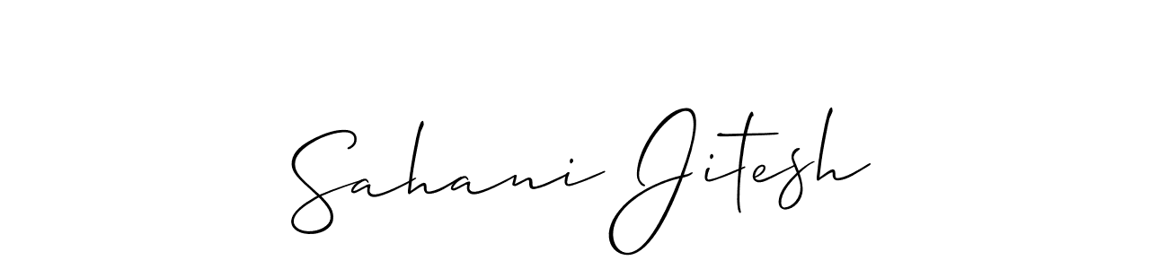 if you are searching for the best signature style for your name Sahani Jitesh. so please give up your signature search. here we have designed multiple signature styles  using Allison_Script. Sahani Jitesh signature style 2 images and pictures png