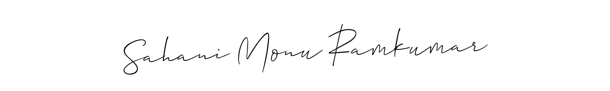 Sahani Monu Ramkumar stylish signature style. Best Handwritten Sign (Allison_Script) for my name. Handwritten Signature Collection Ideas for my name Sahani Monu Ramkumar. Sahani Monu Ramkumar signature style 2 images and pictures png