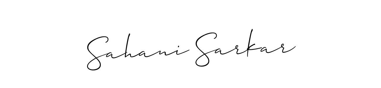 Design your own signature with our free online signature maker. With this signature software, you can create a handwritten (Allison_Script) signature for name Sahani Sarkar. Sahani Sarkar signature style 2 images and pictures png