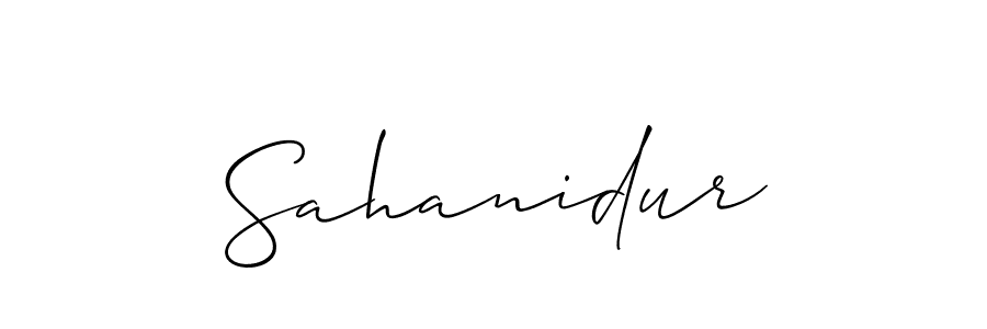 Create a beautiful signature design for name Sahanidur. With this signature (Allison_Script) fonts, you can make a handwritten signature for free. Sahanidur signature style 2 images and pictures png