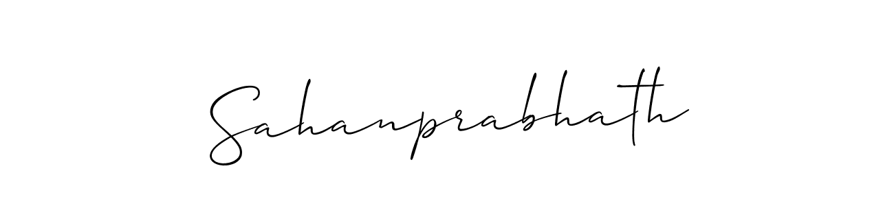 Also we have Sahanprabhath name is the best signature style. Create professional handwritten signature collection using Allison_Script autograph style. Sahanprabhath signature style 2 images and pictures png