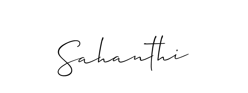 It looks lik you need a new signature style for name Sahanthi. Design unique handwritten (Allison_Script) signature with our free signature maker in just a few clicks. Sahanthi signature style 2 images and pictures png