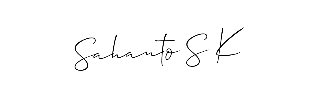 This is the best signature style for the Sahanto S K name. Also you like these signature font (Allison_Script). Mix name signature. Sahanto S K signature style 2 images and pictures png