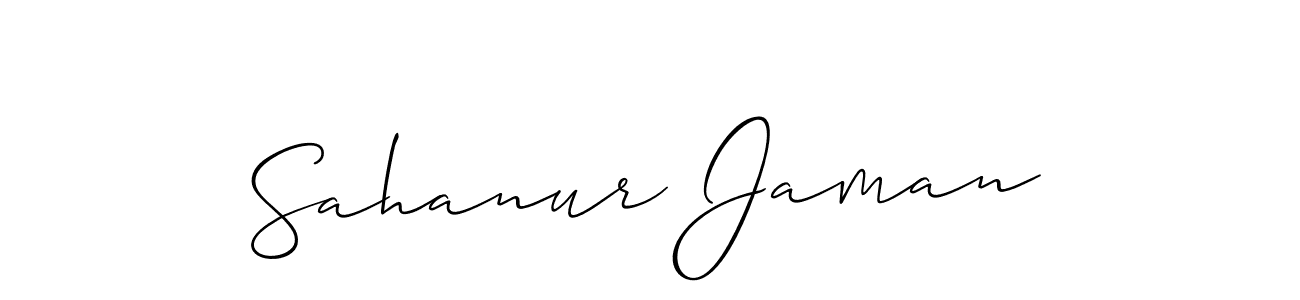 How to make Sahanur Jaman signature? Allison_Script is a professional autograph style. Create handwritten signature for Sahanur Jaman name. Sahanur Jaman signature style 2 images and pictures png