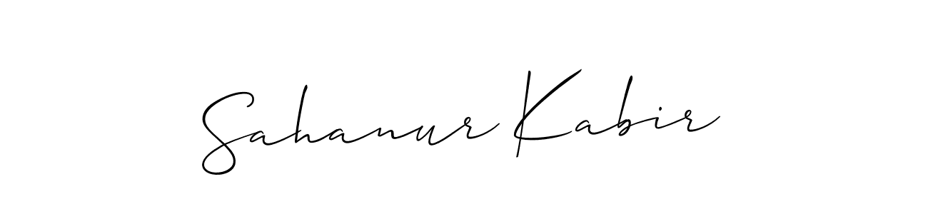 How to Draw Sahanur Kabir signature style? Allison_Script is a latest design signature styles for name Sahanur Kabir. Sahanur Kabir signature style 2 images and pictures png