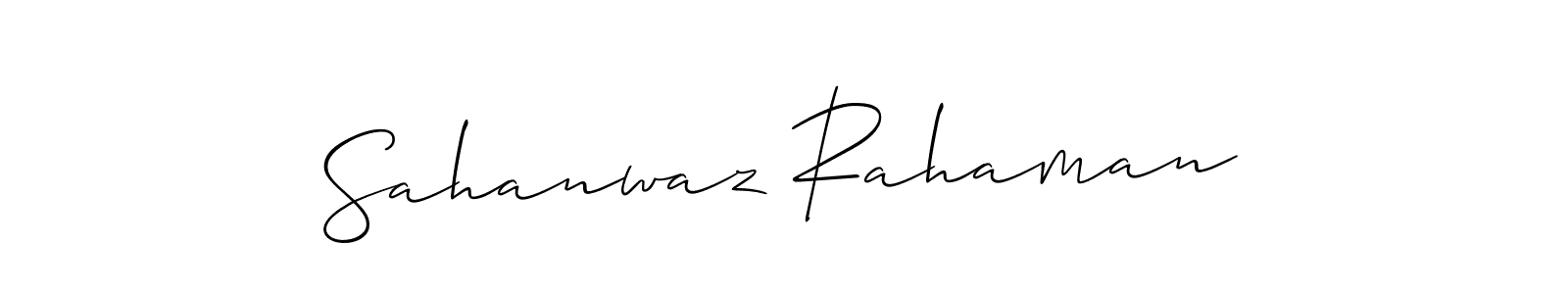 Allison_Script is a professional signature style that is perfect for those who want to add a touch of class to their signature. It is also a great choice for those who want to make their signature more unique. Get Sahanwaz Rahaman name to fancy signature for free. Sahanwaz Rahaman signature style 2 images and pictures png