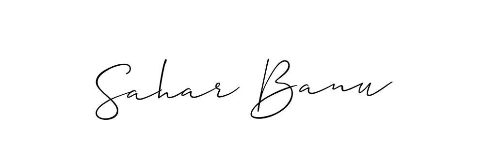 Also You can easily find your signature by using the search form. We will create Sahar Banu name handwritten signature images for you free of cost using Allison_Script sign style. Sahar Banu signature style 2 images and pictures png