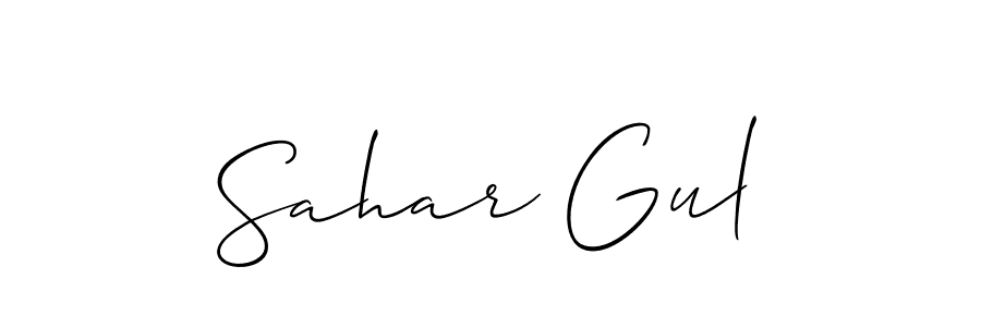 Allison_Script is a professional signature style that is perfect for those who want to add a touch of class to their signature. It is also a great choice for those who want to make their signature more unique. Get Sahar Gul name to fancy signature for free. Sahar Gul signature style 2 images and pictures png