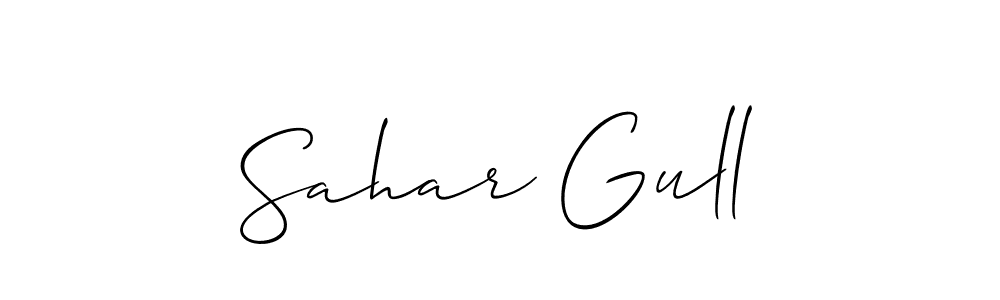 Design your own signature with our free online signature maker. With this signature software, you can create a handwritten (Allison_Script) signature for name Sahar Gull. Sahar Gull signature style 2 images and pictures png