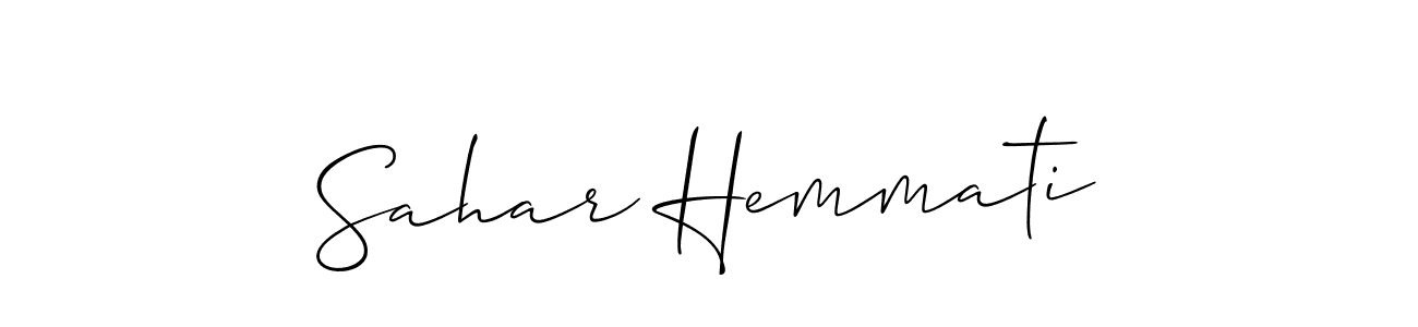 Make a beautiful signature design for name Sahar Hemmati. With this signature (Allison_Script) style, you can create a handwritten signature for free. Sahar Hemmati signature style 2 images and pictures png