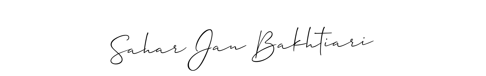 How to make Sahar Jan Bakhtiari signature? Allison_Script is a professional autograph style. Create handwritten signature for Sahar Jan Bakhtiari name. Sahar Jan Bakhtiari signature style 2 images and pictures png