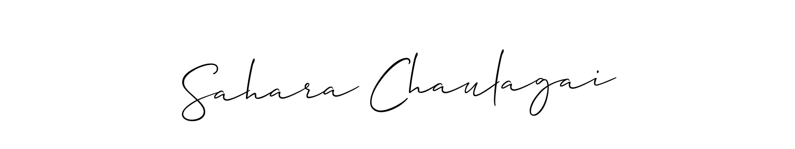How to make Sahara Chaulagai name signature. Use Allison_Script style for creating short signs online. This is the latest handwritten sign. Sahara Chaulagai signature style 2 images and pictures png