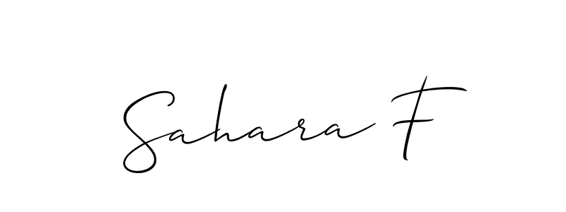 Also we have Sahara F name is the best signature style. Create professional handwritten signature collection using Allison_Script autograph style. Sahara F signature style 2 images and pictures png