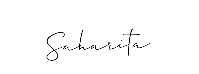 Create a beautiful signature design for name Saharita. With this signature (Allison_Script) fonts, you can make a handwritten signature for free. Saharita signature style 2 images and pictures png